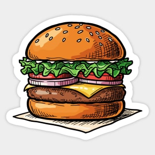 Classic Juicy Cheeseburger Sticker